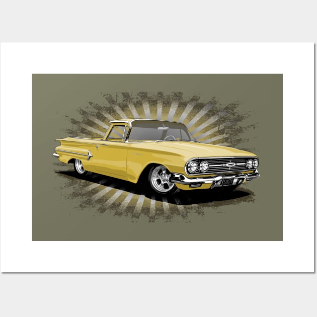 Yellow 1960 El Camino Wall Art by ZoeysGarage